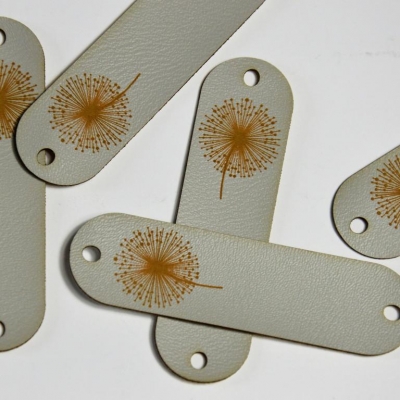 Label Etikett | Pusteblume | Grau Senf